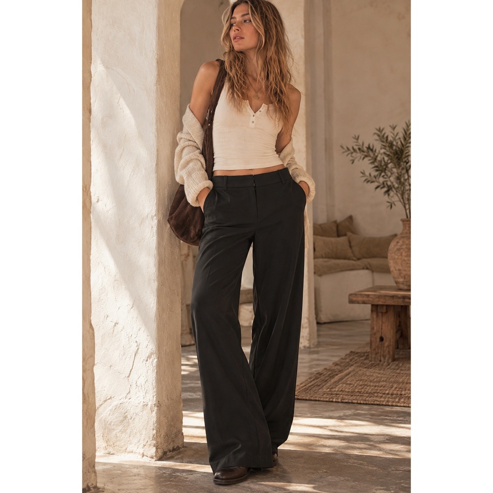 Express Editor Barely Boot Low Rise Black Stretch Dress Pants 2R NEW